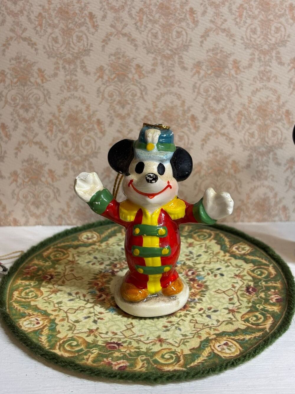 Vintage Rare Ceramic Mickey Mouse Christmas Tree Ornament